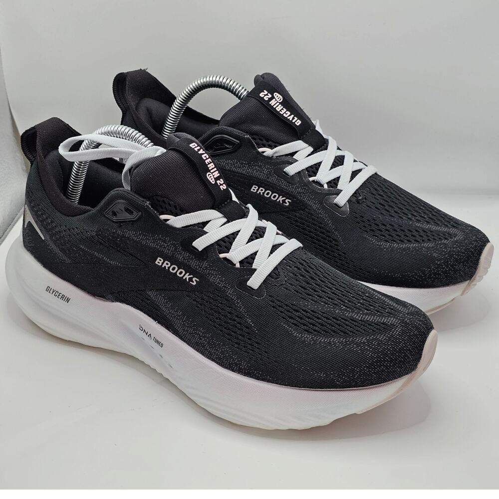 Brooks Glycerin 22 Black Orchid White Womens 9.5 Medium B UK 47.5 Running Shoes